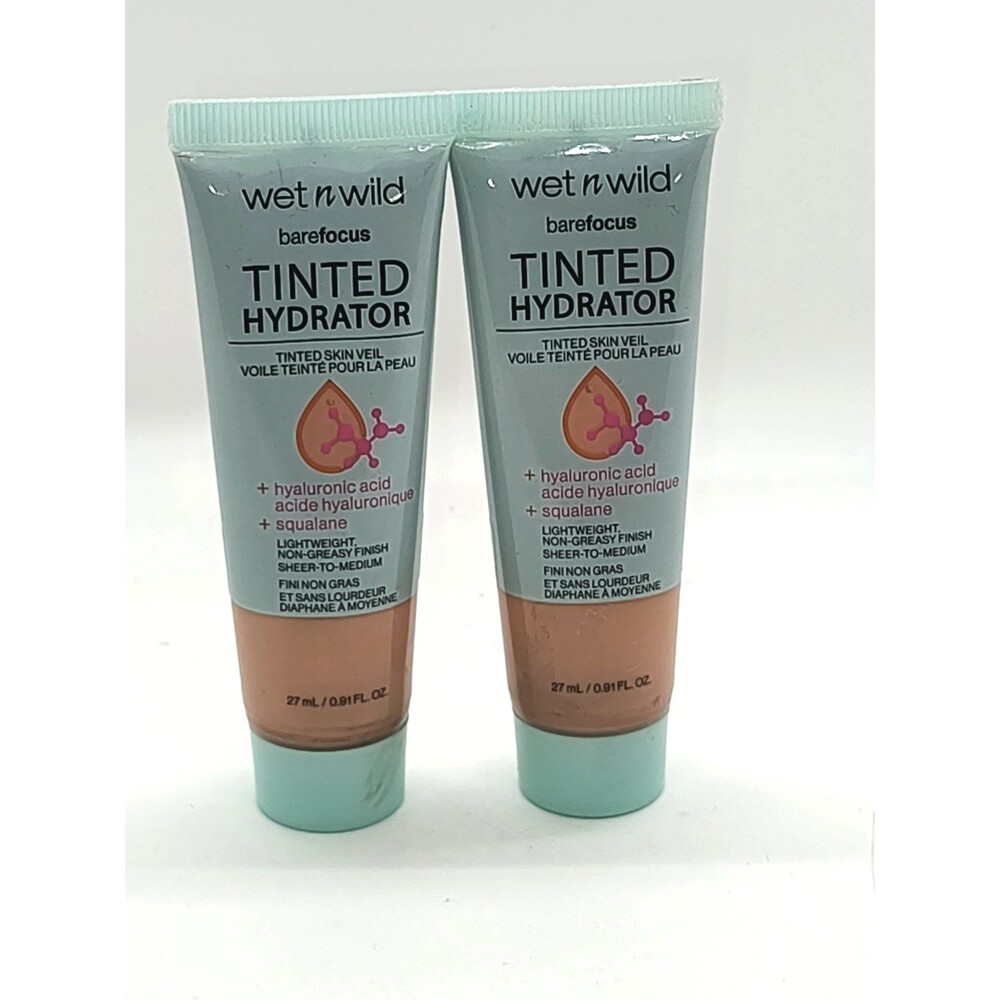 Lof 2 Wet N Wild Barefocus Tinted Hydrator Oil-Free tan Medium Deep